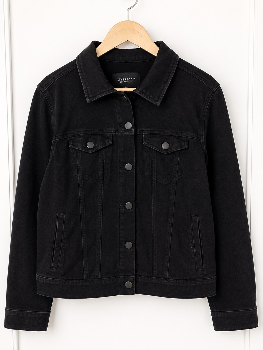 Liverpool Los Angeles Black Denim Jacket Medium - Picture 2 of 7